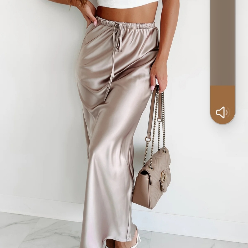 Satin maxi skirt